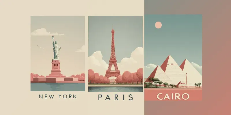 Minimal Vintage Travel Posters generated by undefined