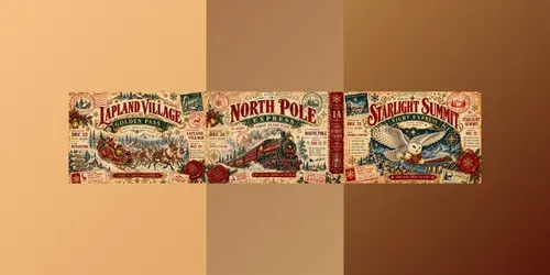 Vintage Christmas Travel Ticket Labels generated by chatgpt-image