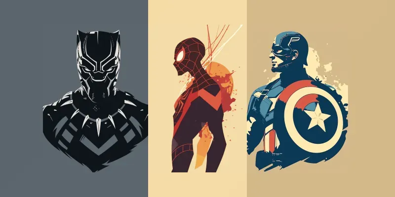 Minimalist Marvel Comics Characters generated by undefined