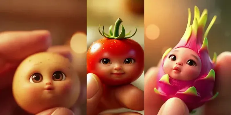 Adorable Realistic Fruit Babies generated by undefined
