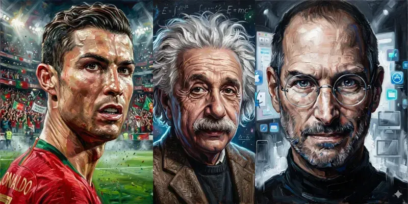 Cinematic Oil Caricature Paintings generated by undefined