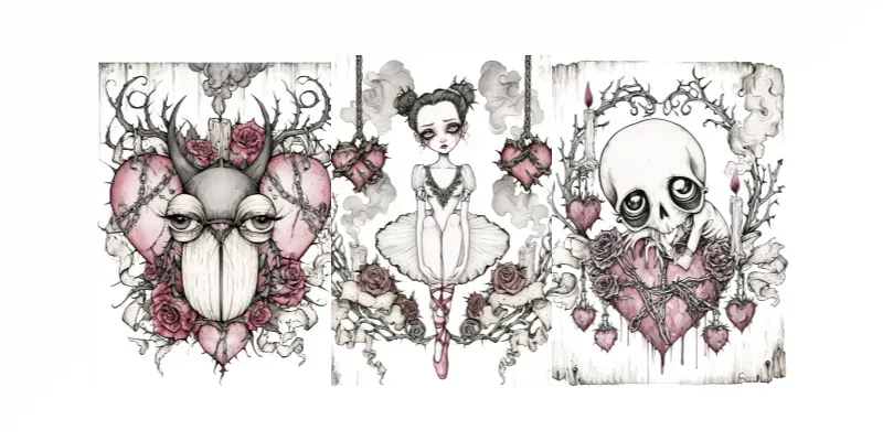 Gothic Anti Valentine Illustrations generated by undefined