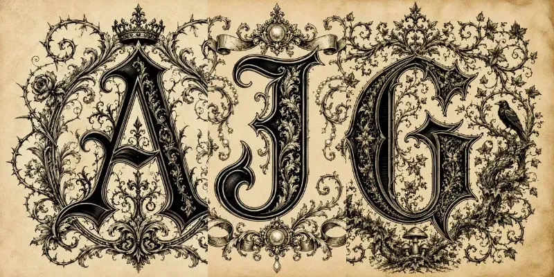 Ornate Gothic Floral Monogram Alphabets generated by undefined