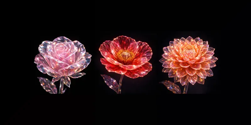Glass Flower Art Any Blooms generated by undefined