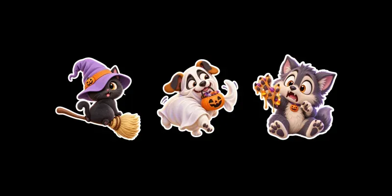 Goofy 3d Halloween Stickers