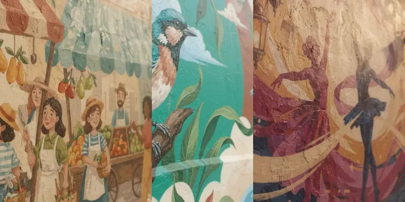 Mural Characters Enter Real Streets generated by undefined