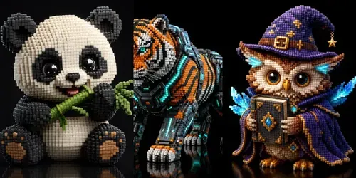 Premium Voxel Cube Character Collections generated by chatgpt-image