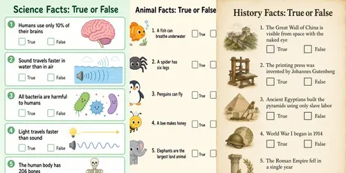 True Or False Statement Worksheets generated by chatgpt-image