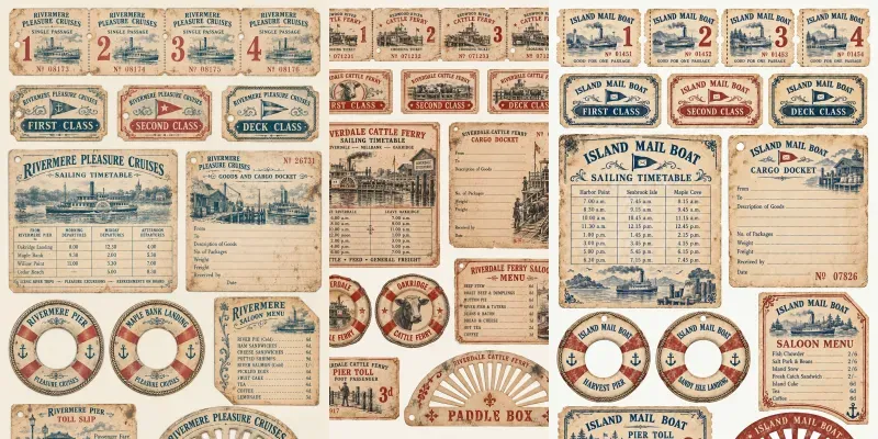 Ferry Paddle Steamer Ephemera