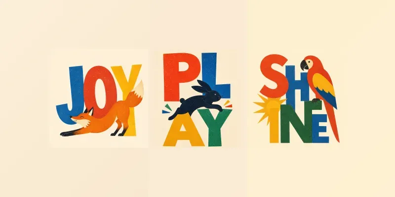 Playful Typography Animal Poster Packs generated by undefined