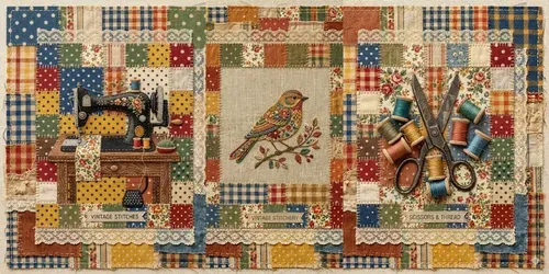 Vintage Patchwork Textiles generated by gemini-image