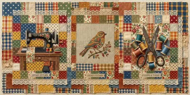 Vintage Patchwork Textiles generated by undefined
