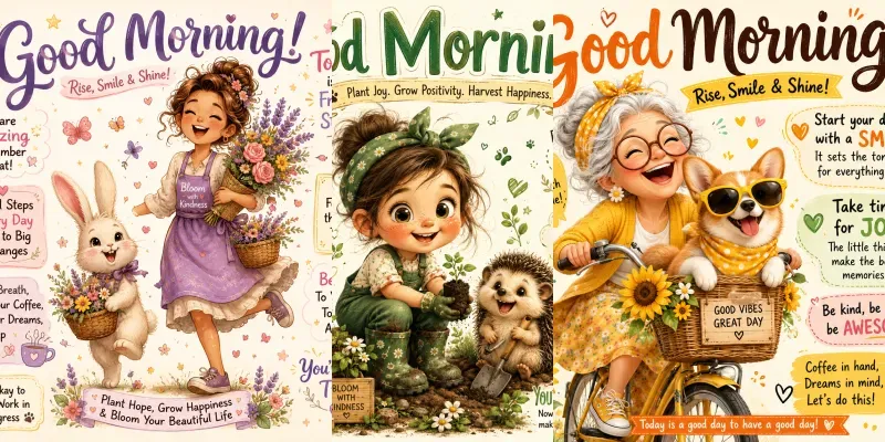 Whimsical Good Morning Joy Posters generated by undefined