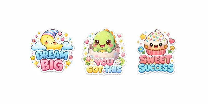 Cute Motivational Sticker Pack Generator generated by undefined