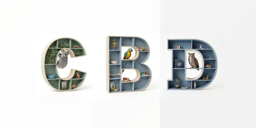 Smart 3D Animal Alphabet Shelves generated by gemini-image