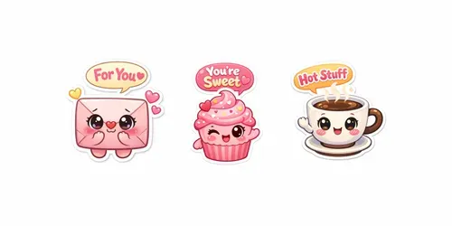 Valentine Love Stickers Anthropomorphic generated by chatgpt-image