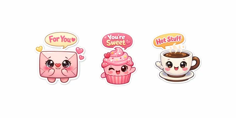 Valentine Love Stickers Anthropomorphic generated by undefined