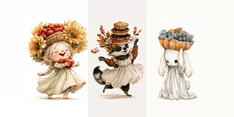 Cute Vintage Watercolor Animals generated by undefined