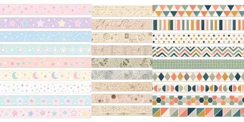 Washi Tape Strip Sheets Any Themes generated by chatgpt-image