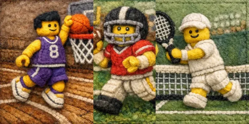 Felted Lego Sports Art generated by undefined