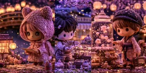 Kawaii Spring Rain Collectible Art generated by midjourney