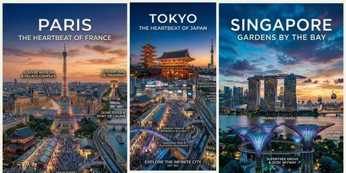 City Posters generated by gemini-image