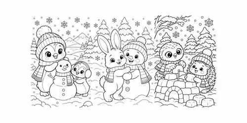 Cute Winter Christmas Coloring Pages generated by chatgpt-image