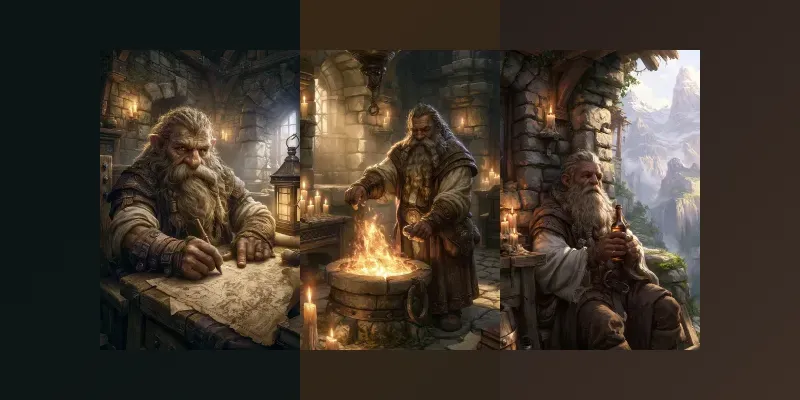 Medieval Dwarves Fantasy Oil Paintings generated by undefined