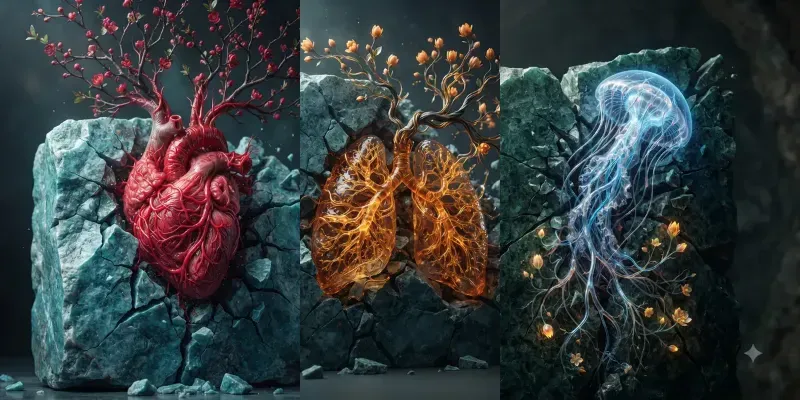 Surreal Organic Stone Burst Art generated by undefined