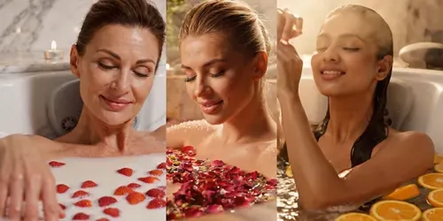 Luxury Food Bath Spa Videos generated by veo
