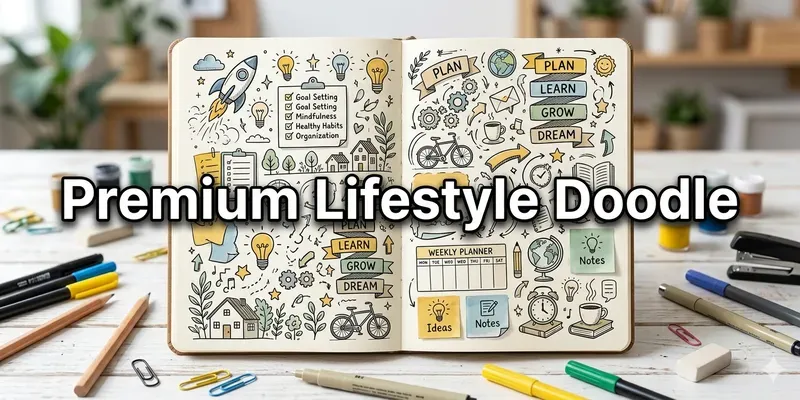 Premium Lifestyle Doodle Infographics generated by undefined