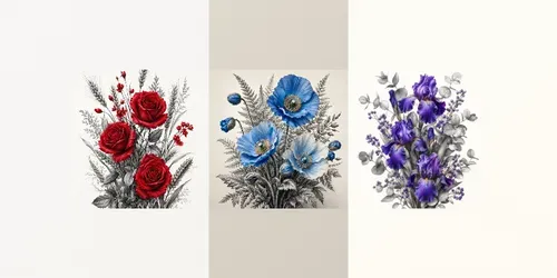 Monochrome Crimson Botanicals generated by chatgpt-image