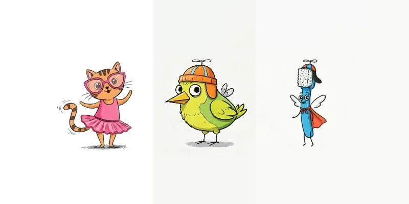 Childlike Crayon Sketch Characters generated by undefined