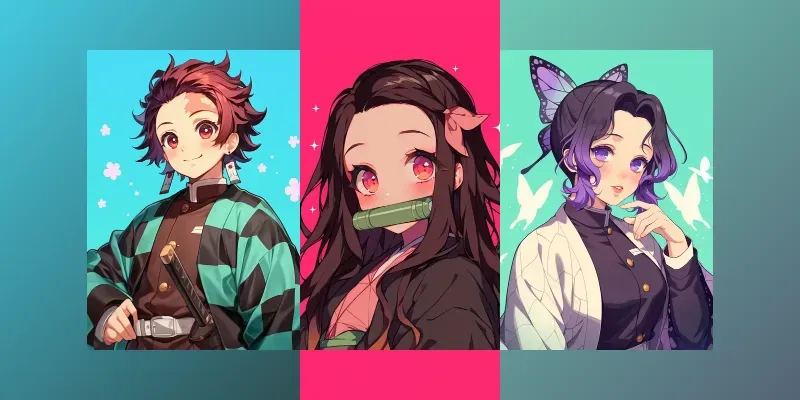 Demon Slayer Cartoon Kawaii Characters generated by undefined