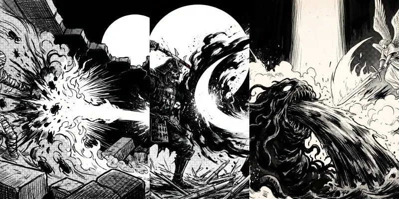 Sorcery Collision Manga Inks generated by undefined
