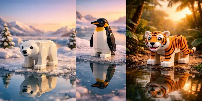 Realistic Lego Animals Ecosystems generated by undefined