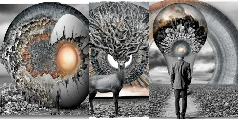 Surreal Monochrome Radial Art generated by undefined