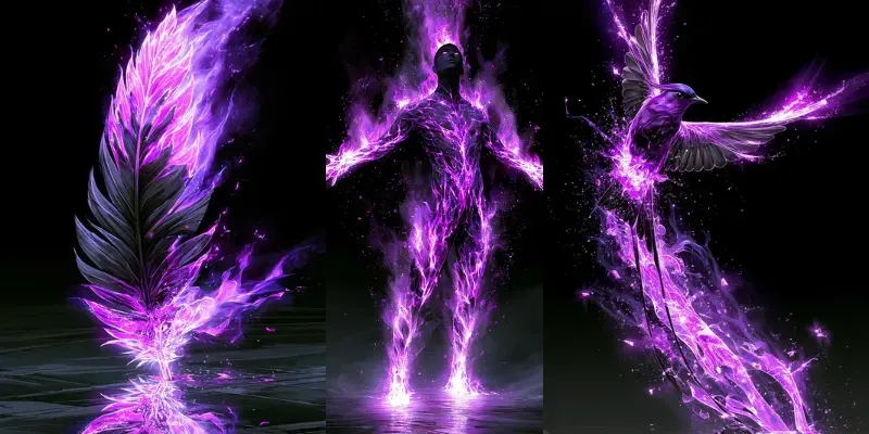 Luminous Symbolism Neon Violet Art generated by undefined