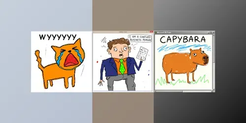 Mspaint Style Meme Parody Graphics generated by gemini-image