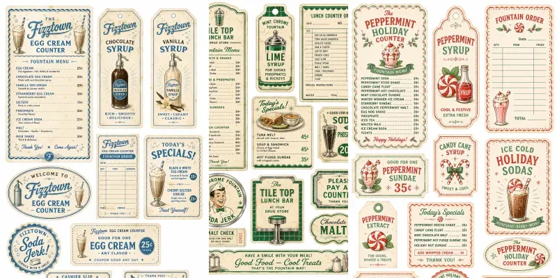 Soda Fountain Vintage Ephemera generated by undefined