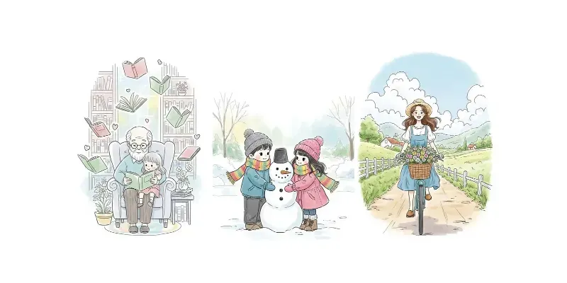 Gentle Korean Storybook Illustrations generated by undefined