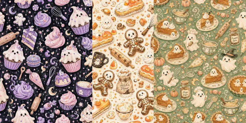 Whimsical Haunted Bakery Patterns generated by undefined