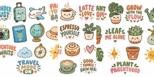 Cozy Coffee Shop Sticker Pack Generator generated by chatgpt-image
