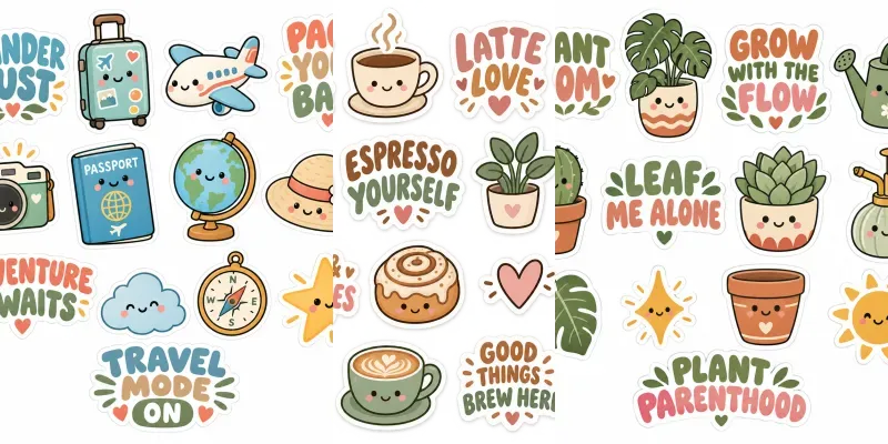 Cozy Coffee Shop Sticker Pack Generator