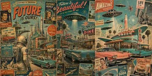 Space Age Retro Collage Poster Makers generated by chatgpt-image