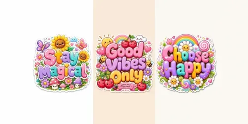 Whimsical Cute Typography Stickers generated by chatgpt-image