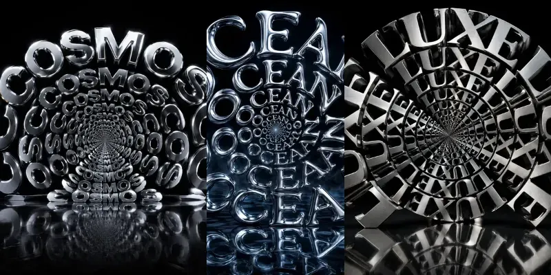 3D Spiral Typography Illusions generated by undefined