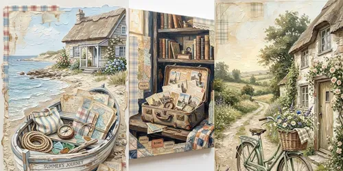 Summer Plaid Impasto Wall Art Collections generated by gemini-image