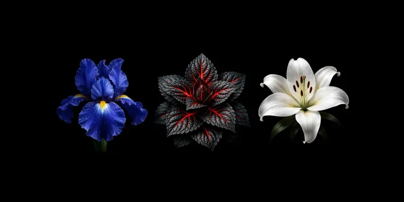 Dark Floral Studio Portraits generated by undefined
