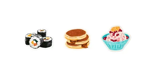 Retro Korean Food Stickers generated by midjourney